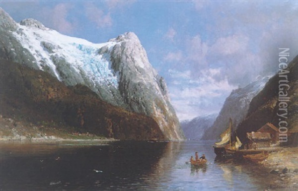 In The Fjords Oil Painting - Anders Monsen Askevold
