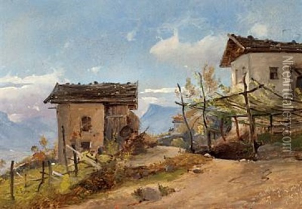 Tyrol I Naerheden Af Meran Oil Painting - Vilhelm Peter Carl Petersen