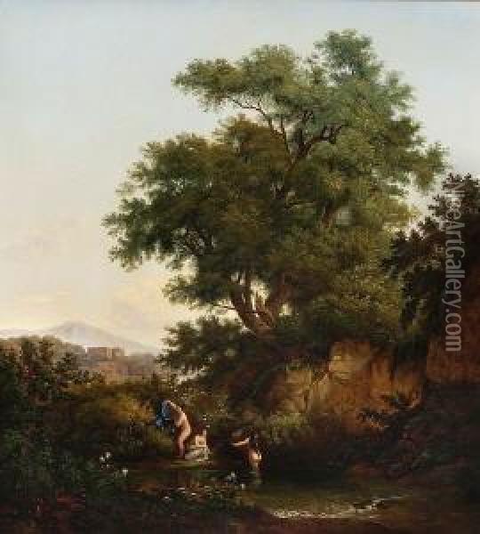 Badende Nymphen Oil Painting - Karl I Marko