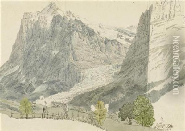 The Wetterhorn With The Grindelwald Glacier Oil Painting - Samuel Frey