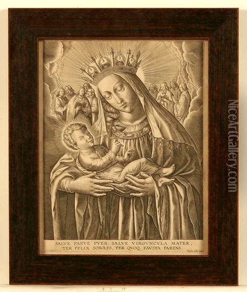 Madonna And Child As Parve Puer & Virguncula Mater Oil Painting - Theodore Galle