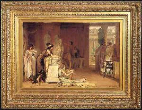 Phidias In His Studio Oil Painting - Pierre Oliver Joseph Coomans