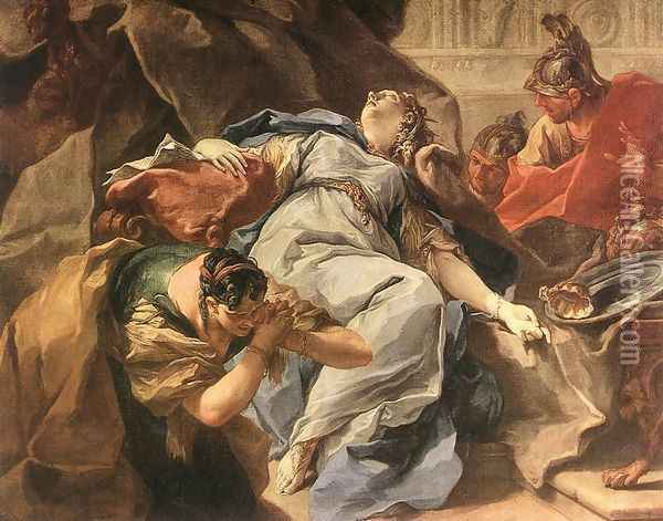 Death of Sophonisba Oil Painting - Giovanni Battista Pittoni the younger