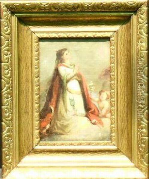Figure Praying Oil Painting - Giovanni Battista Tiepolo