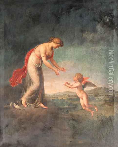 Venus and Cupid Oil Painting - Angelica Kauffmann