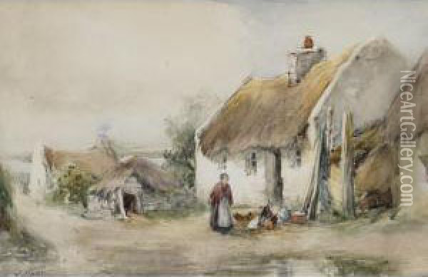Cottages Co. Kerry, Ireland Oil Painting - William Bingham McGuinness