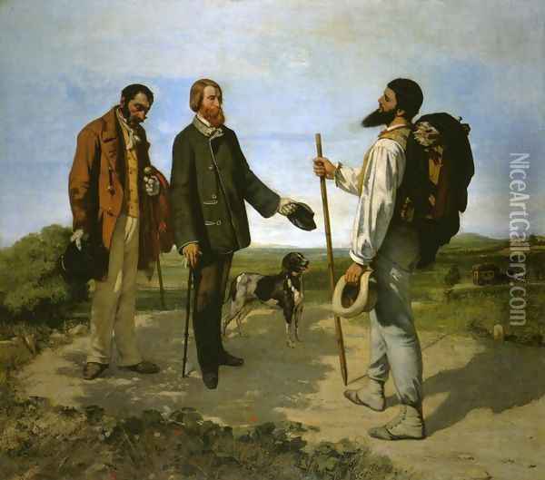 Bonjour, Monsieur Courbet Oil Painting - Gustave Courbet
