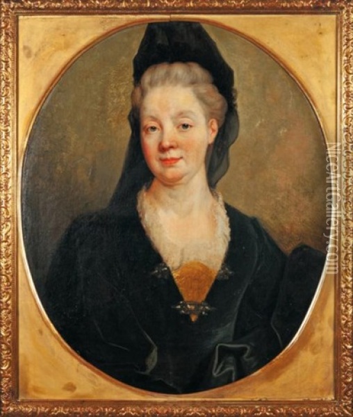 Portrait De Marguerite Becaille (1632 -1721) Oil Painting - Nicolas de Largilliere