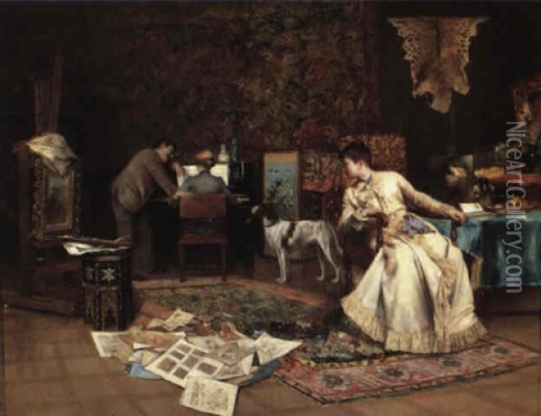 The Artist's Studio Oil Painting - Armand Francois Toussaint