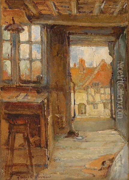 The Open Door. Oil Painting - Philip Eustace Stretton