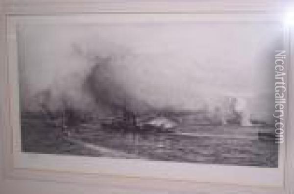 The Battle Of Jutland Oil Painting - William Lionel Wyllie