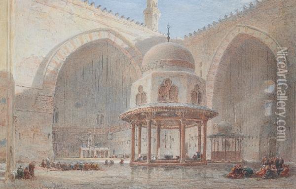 Mosque Interior Oil Painting - Edward Alfred Angelo Goodall