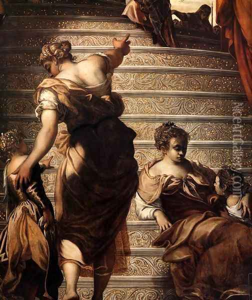 The Presentation of the Virgin (detail) 2 Oil Painting - Jacopo Tintoretto (Robusti)
