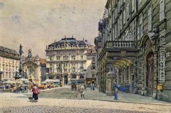 Der Platz Am Hof In Wien Oil Painting - Ernst Graner