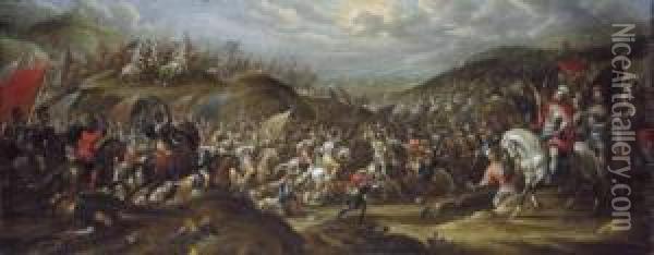 The Battle Of Milvian Bridge Oil Painting - Pauwel Casteels