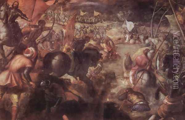 The Battle of Taro Oil Painting - Jacopo Tintoretto (Robusti)