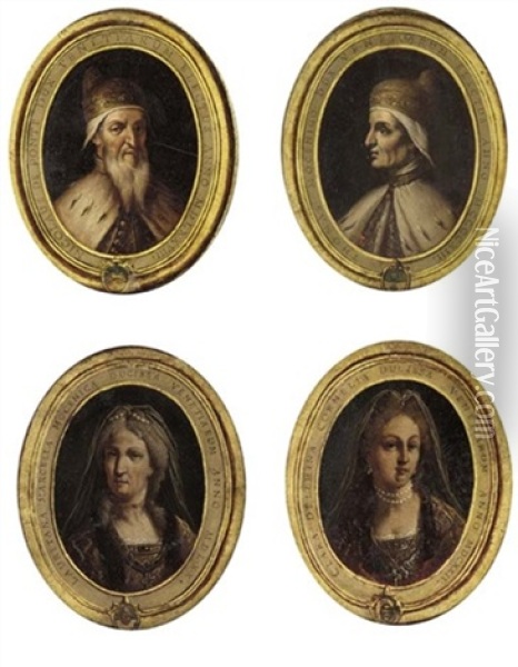 Portrait Of Doge Tommaso Mocenigo (+ 3 Others; Set Of 4) Oil Painting - Francesco Maggiotto
