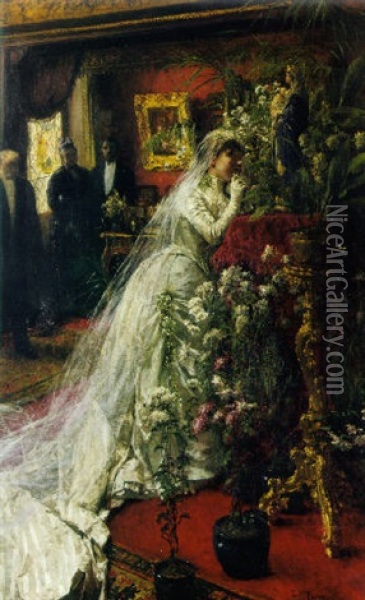 Her Wedding Day Oil Painting - Evariste Carpentier