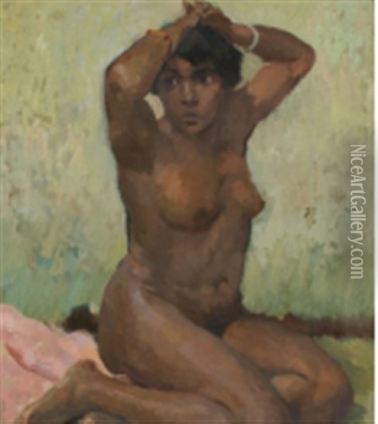 La Petite Martiniquaise Oil Painting - Elie Anatole Pavil