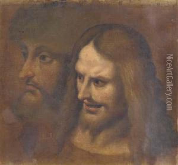 Two Studies Of The Head Of Christ Oil Painting - Bartolomeo Passarotti