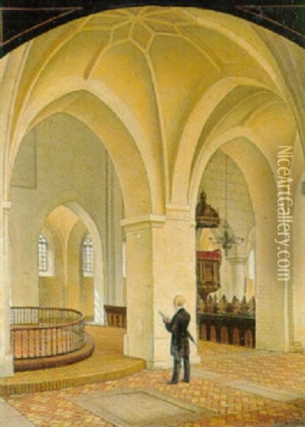 Interior Fra Vestervig Kirke Oil Painting - Morten Jepsen