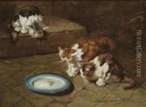 Time For Milk Oil Painting - Alphonse de Neuville