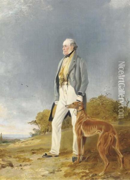 Mr. Geddes And His Greyhound Glory Oil Painting - Richard Ansdell