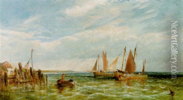Kustenfischer An Der Irischen Kuste Oil Painting - James E. Meadows