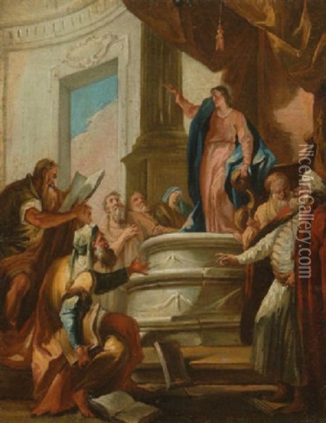Der Zwolfjahrige Christus Im Tempel Unter Den Schriftgelehrten Oil Painting - Gaspare Diziani