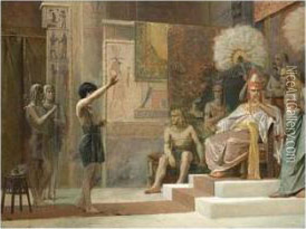 Joseph Explaining The Dreams Of The Farao Oil Painting - Abraham Cornelis Neufville