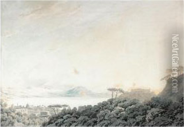 The Bay Of Naples From Capodimonte Oil Painting - John Robert Cozens