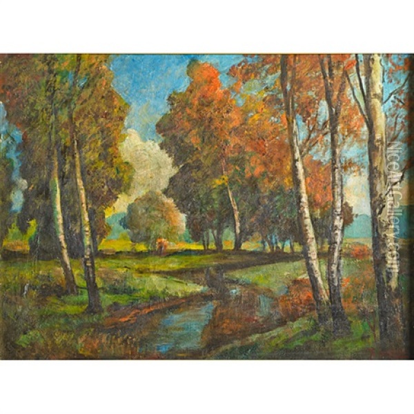 Autumnal Landscape Oil Painting - Benjamin Franklin de Haven