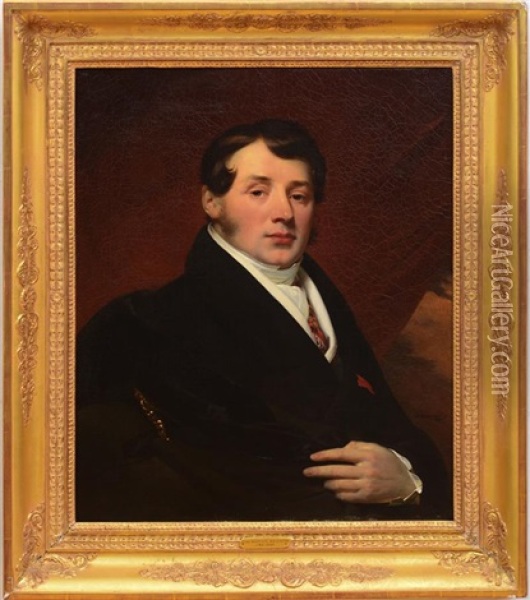 Portrait Of A Man Oil Painting - Jean Baptiste Mauzaisse