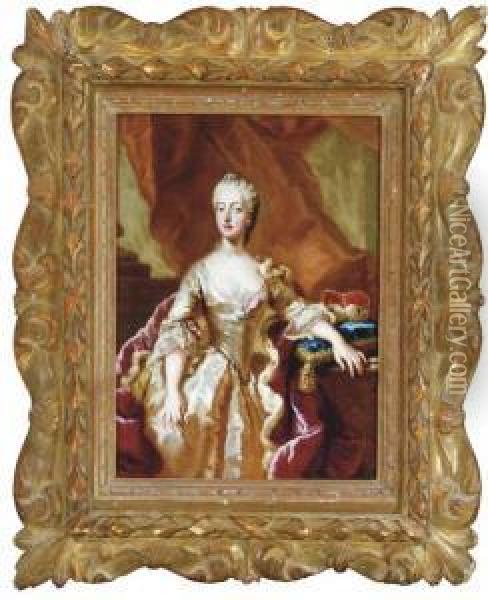 Portrait Of Maria Josepha Oil Painting - Georg Desmares