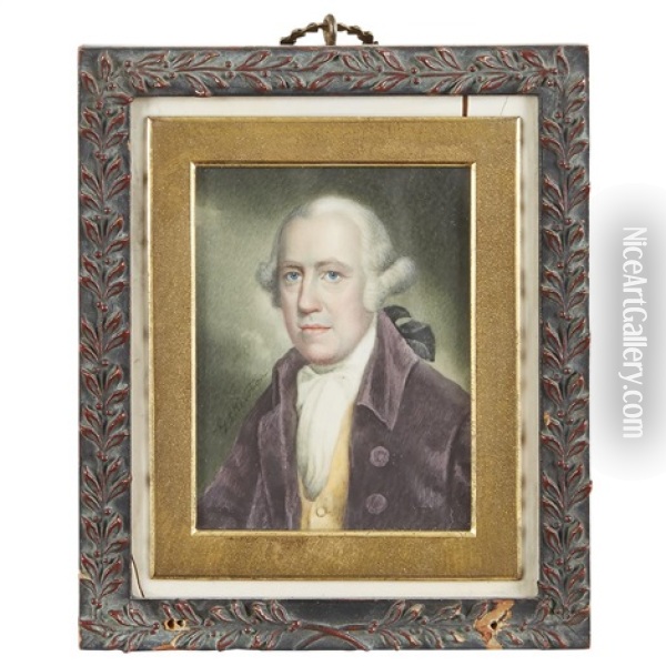 Portrait Miniature Of James Rivington Oil Painting - Gilbert Stuart Newton