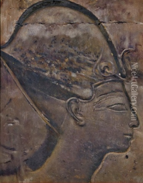 Egyptian Heads (pair) Oil Painting - Joseph Lindon Smith