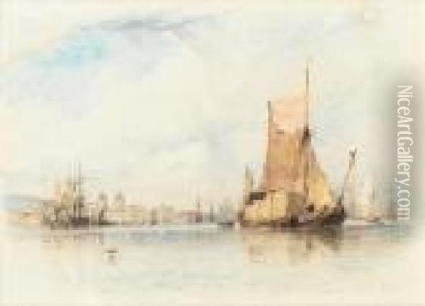A 'stackie', Greenwich Oil Painting - Edward William Cooke
