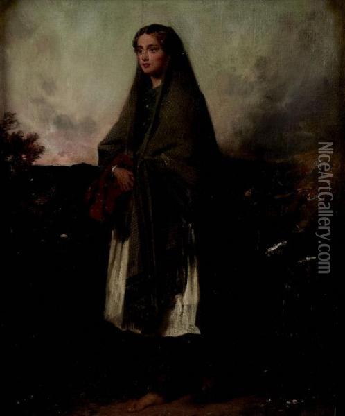 Jeanie Deans Oil Painting - Thomas Faed