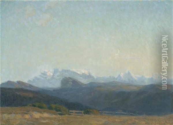 Abend An Etzelpasshohe Oil Painting - Wilhelm Ludwig Lehmann