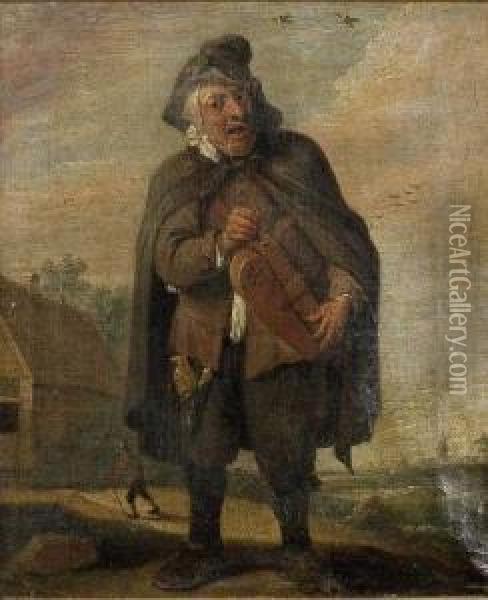 Le Joueur De Vieille Oil Painting - David The Younger Teniers