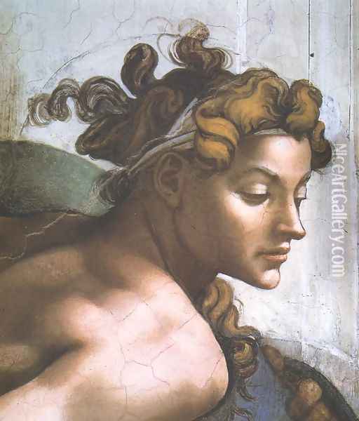 Nude Youth Oil Painting - Michelangelo Buonarroti