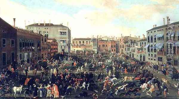 Festival of the Bulls Campo San Polo Oil Painting - Joseph, The Younger Heintz