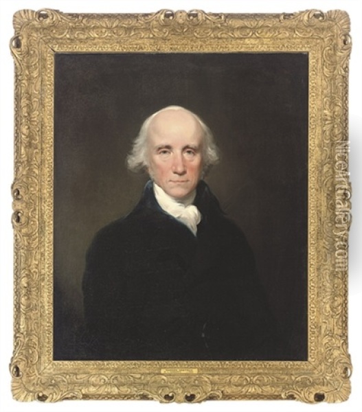 Portrait Of Warren Hastings, Governor-general Of Bengal, In A Blue Coat And White Stock Oil Painting - Lemuel Francis Abbott