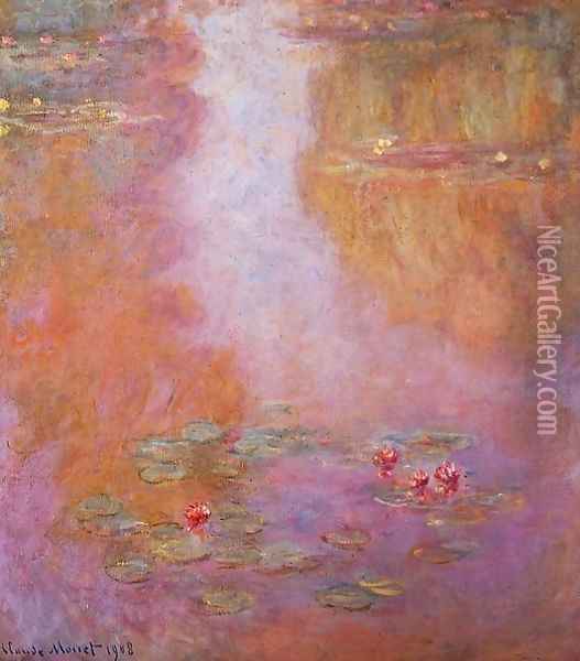 Water-Lilies5 1908 Oil Painting - Claude Oscar Monet