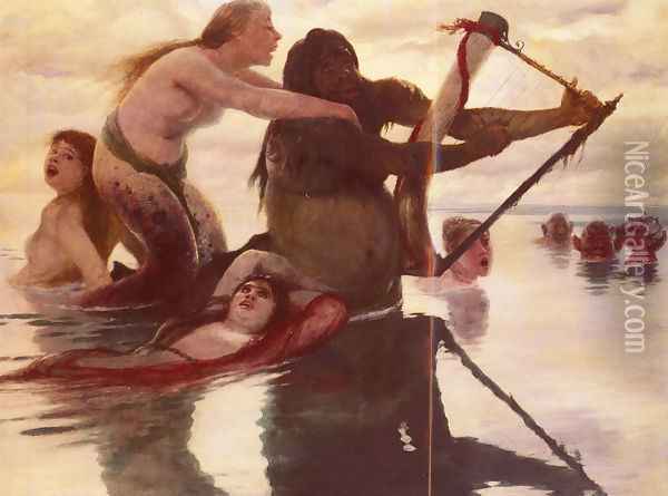 Im Meere (In the Sea) Oil Painting - Arnold Bocklin