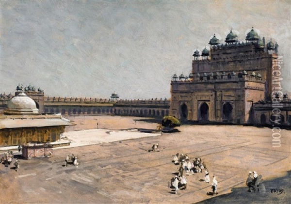 Fatepur Sikri In Indien. Das Grab Des Scheichs Salim Chishti Oil Painting - Erich Kips
