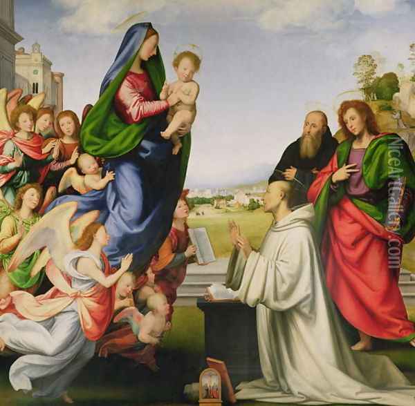Apparition of the Virgin to St. Bernard 1504-07 Oil Painting - Fra Bartolommeo della Porta