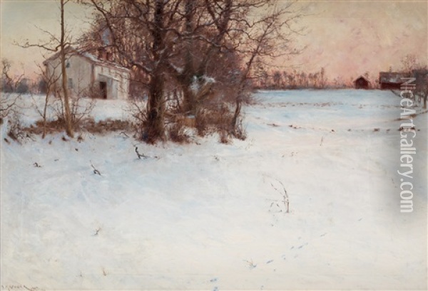 Vinter, Knapegard Oil Painting - Nils Kreuger