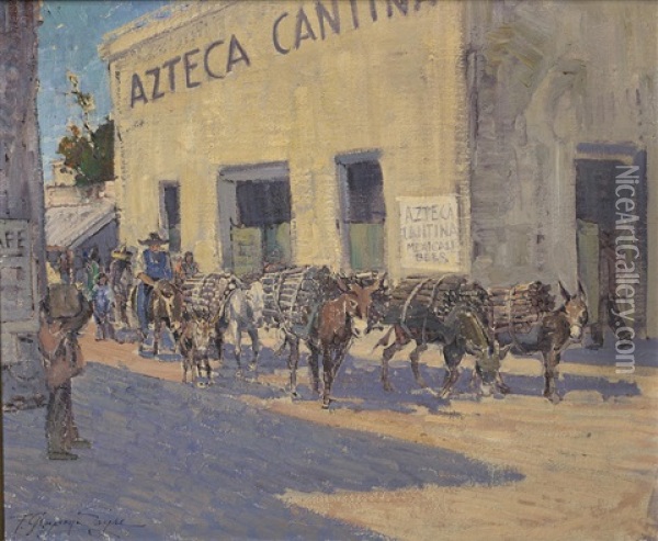 Azteca Cantina Oil Painting - Fred Grayson Sayre