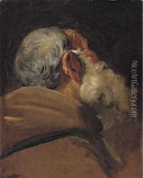 Head Of An Old Man Seen From Behind Oil Painting - Gaetano Gandolfi